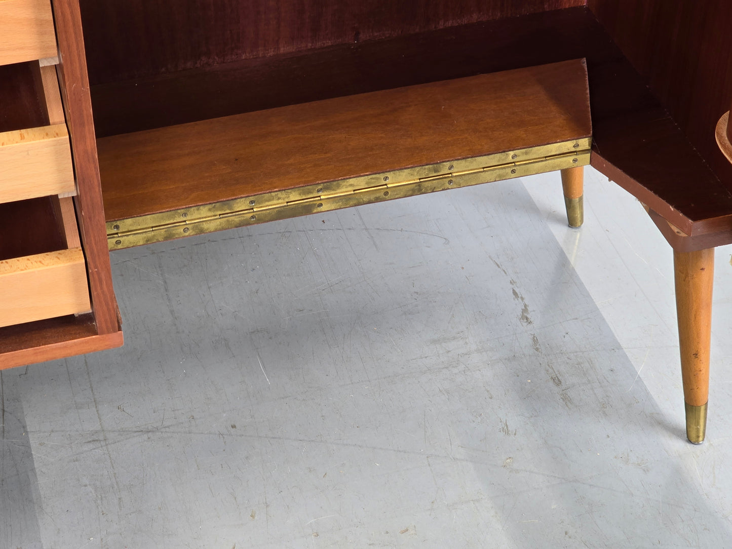 VINTAGE SIDEBOARD nähmaschine borletti kommode schubladen holz 1960er retro