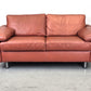 VINTAGE SOFA LEDER kastanienbraun couch 2 3 Sitzer sessel braun rostrot