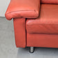 VINTAGE SOFA LEDER kastanienbraun couch 2 3 Sitzer sessel braun rostrot