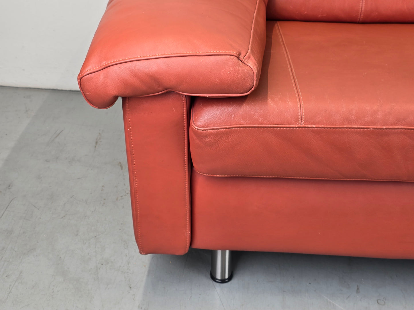 VINTAGE SOFA LEDER kastanienbraun couch 2 3 Sitzer sessel braun rostrot