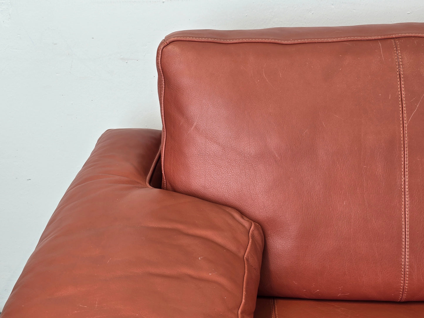 VINTAGE SOFA LEDER kastanienbraun couch 2 3 Sitzer sessel braun rostrot