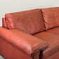 VINTAGE SOFA LEDER kastanienbraun couch 2 3 Sitzer sessel braun rostrot