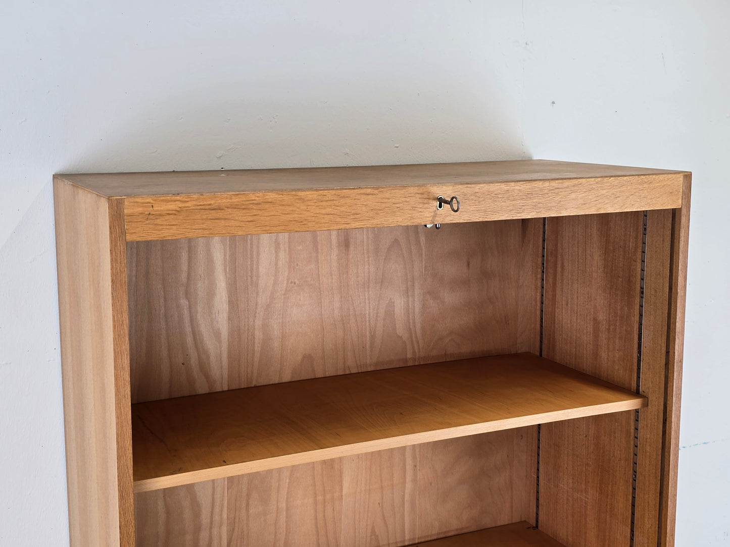 VINTAGE ROLLTÜR AKTENSCHRANK regal schrank holz mid century büro