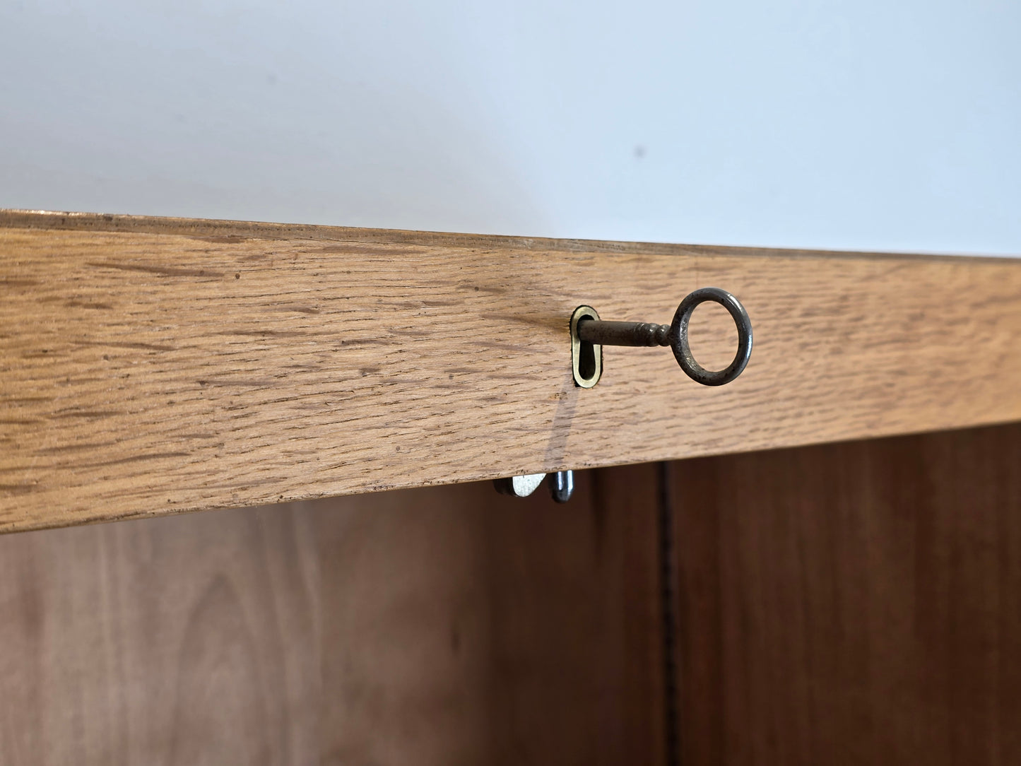 VINTAGE ROLLTÜR AKTENSCHRANK regal schrank holz mid century büro