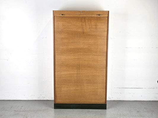 VINTAGE ROLLTÜR AKTENSCHRANK regal schrank holz mid century büro