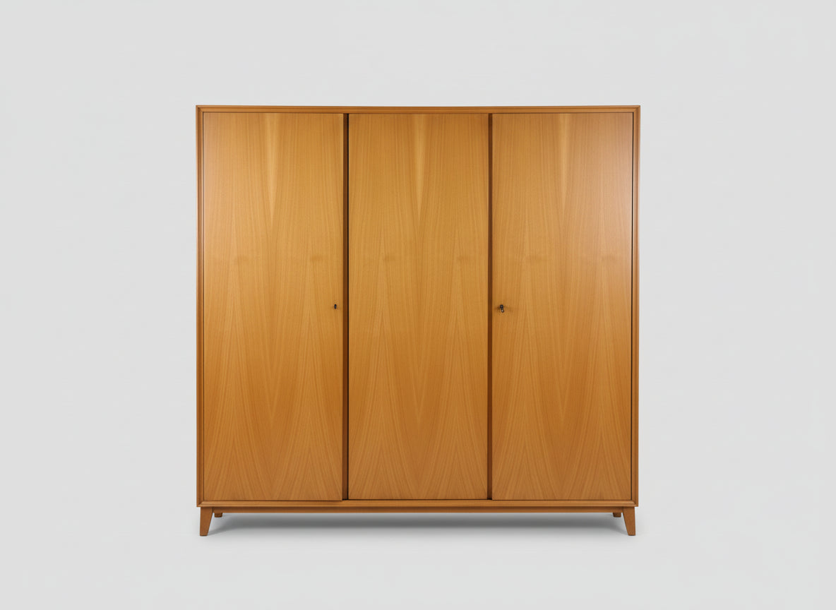 VINTAGE KLEIDERSCHRANK holz schrank rüster 1960er mid century