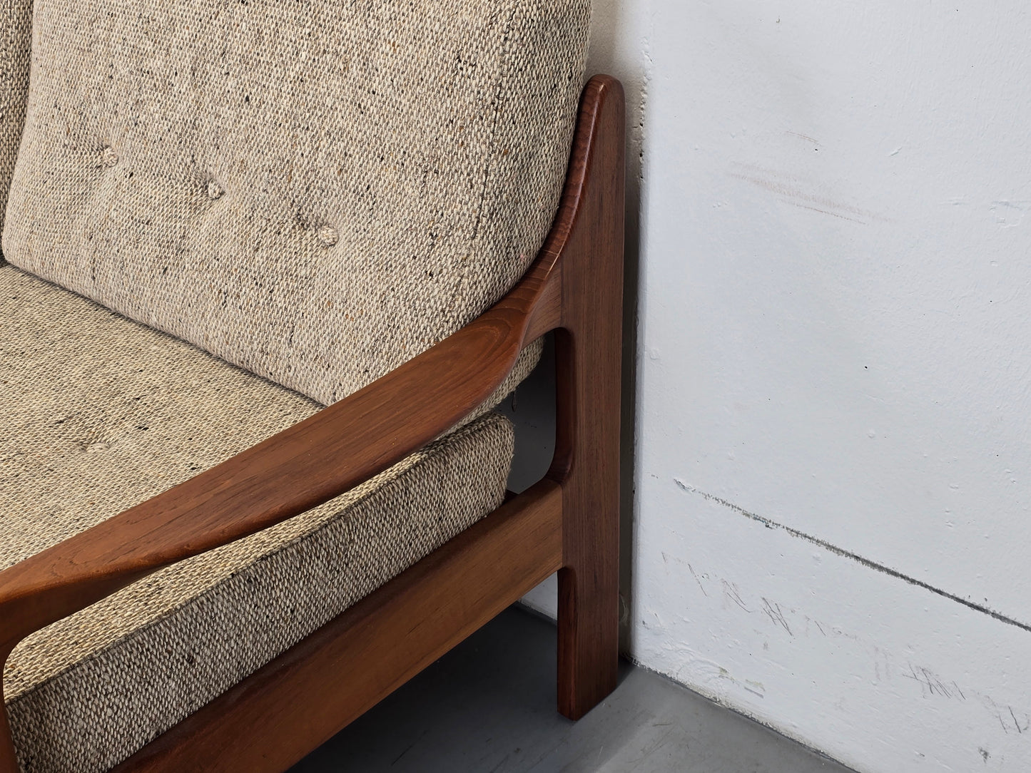 MID CENTURY TEAK SOFA holz couch wohnzimmer danish vintage dänemark