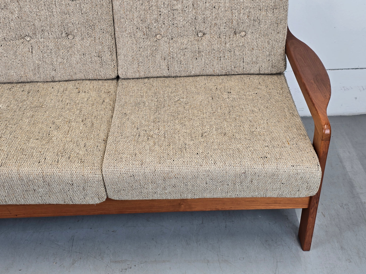 MID CENTURY TEAK SOFA holz couch wohnzimmer danish vintage dänemark