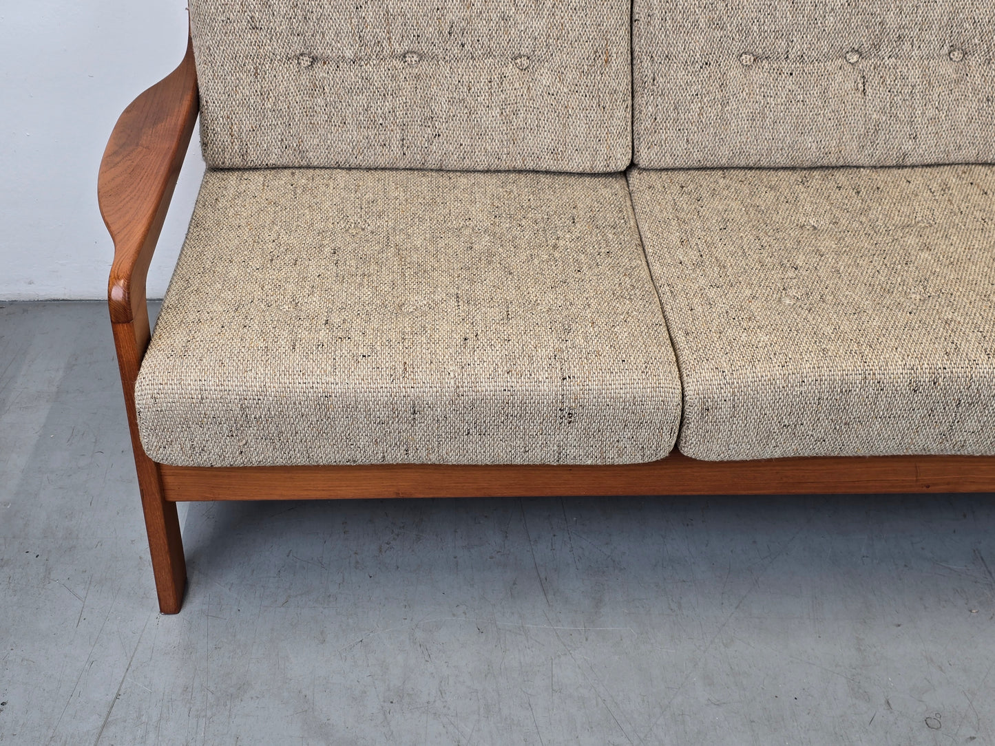 MID CENTURY TEAK SOFA holz couch wohnzimmer danish vintage dänemark