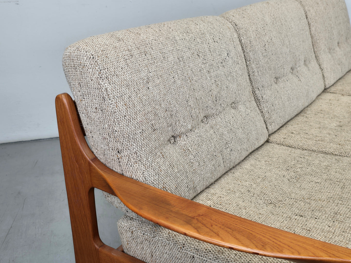 MID CENTURY TEAK SOFA holz couch wohnzimmer danish vintage dänemark