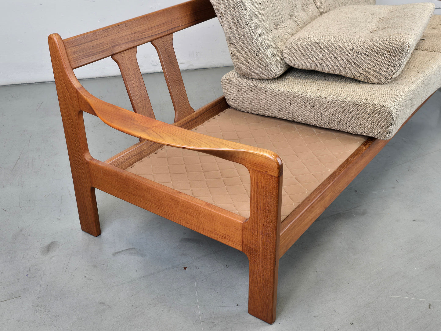 MID CENTURY TEAK SOFA holz couch wohnzimmer danish vintage dänemark