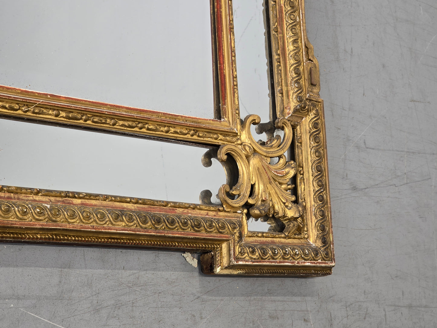 ANTIKER SPIEGEL GOLD wandspiegel 19. jahrhunder geschliffenes glas
