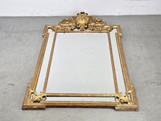 ANTIKER SPIEGEL GOLD wandspiegel 19. jahrhunder geschliffenes glas