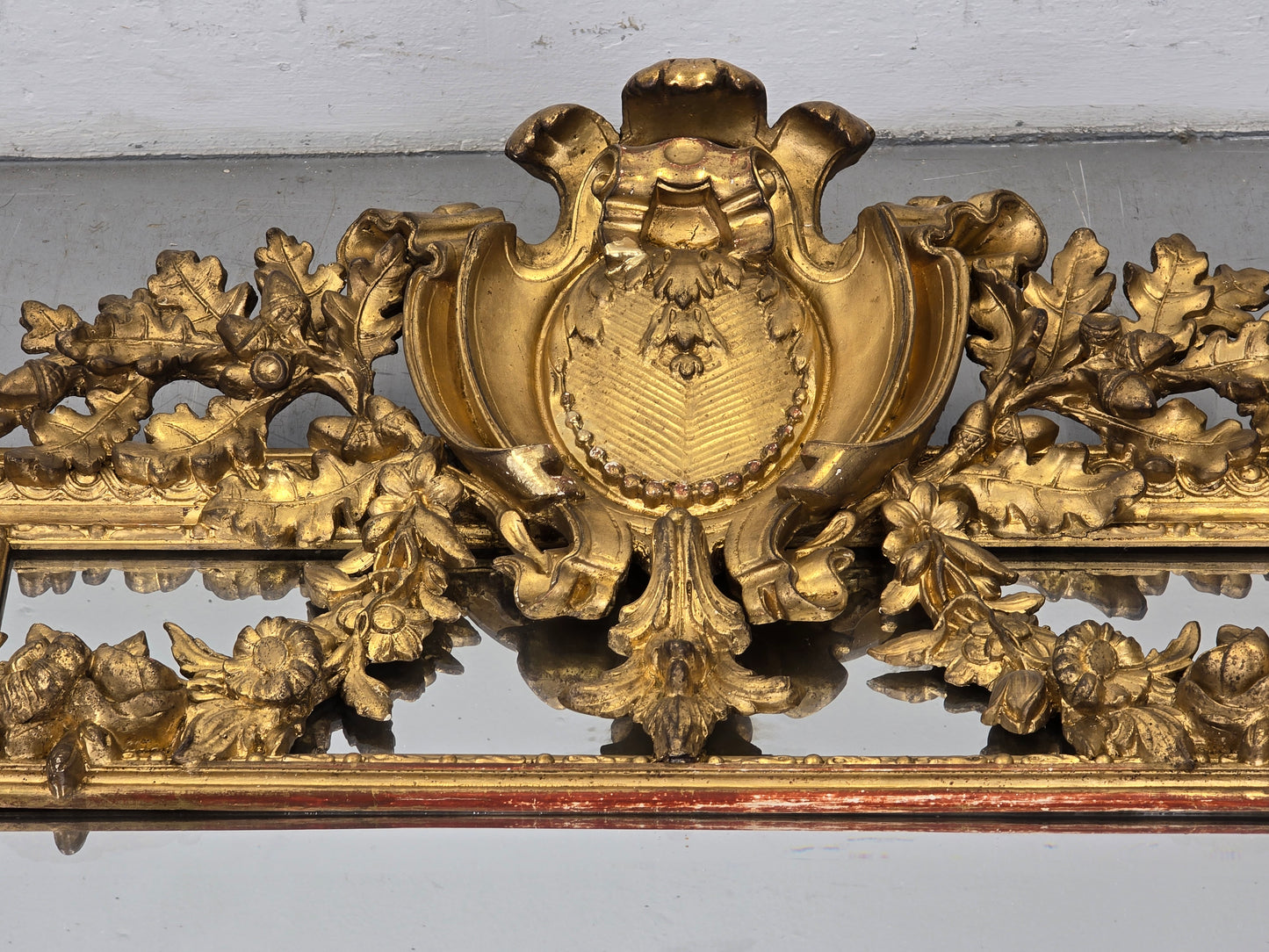 ANTIKER SPIEGEL GOLD wandspiegel 19. jahrhunder geschliffenes glas
