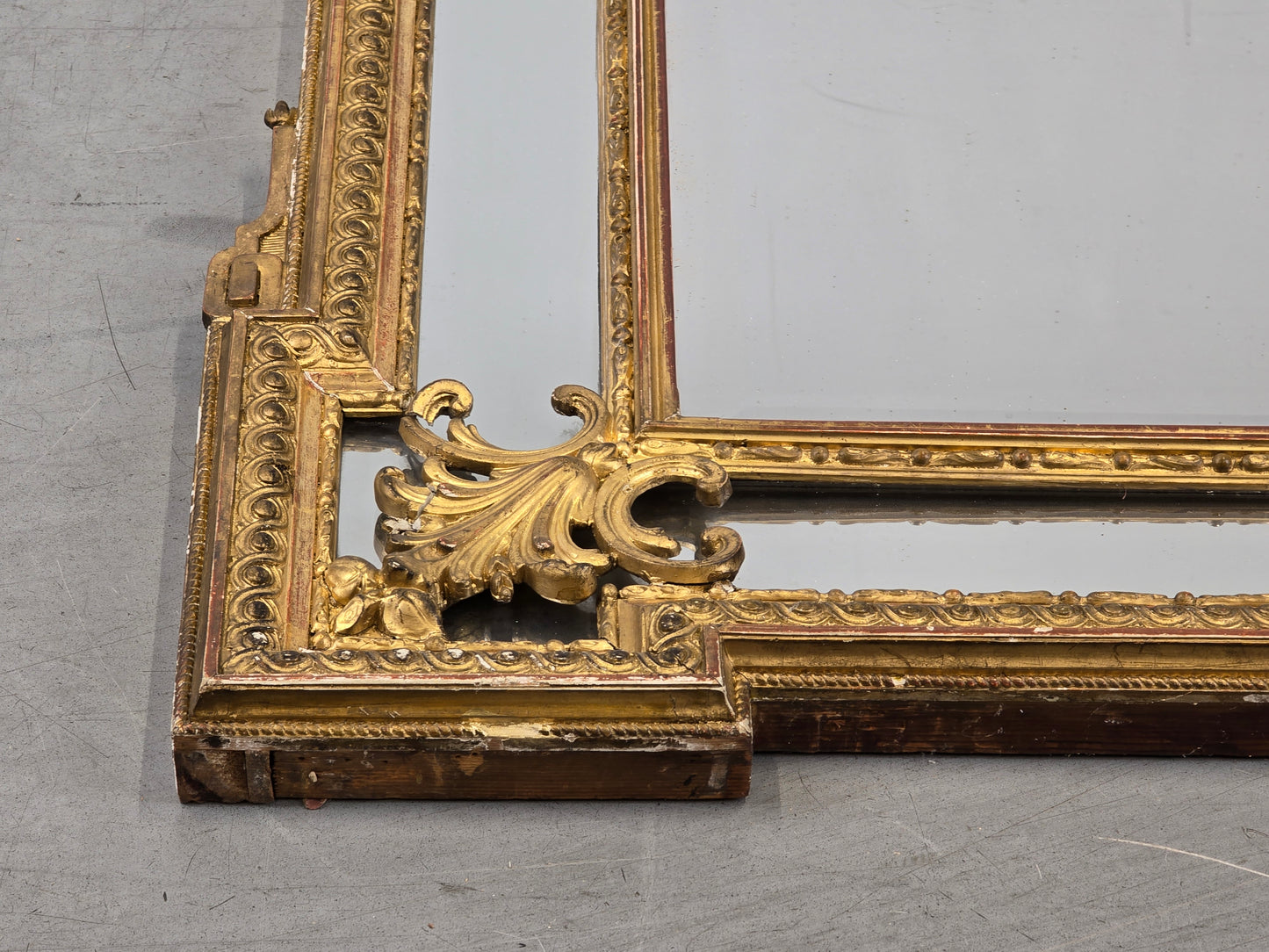 ANTIKER SPIEGEL GOLD wandspiegel 19. jahrhunder geschliffenes glas