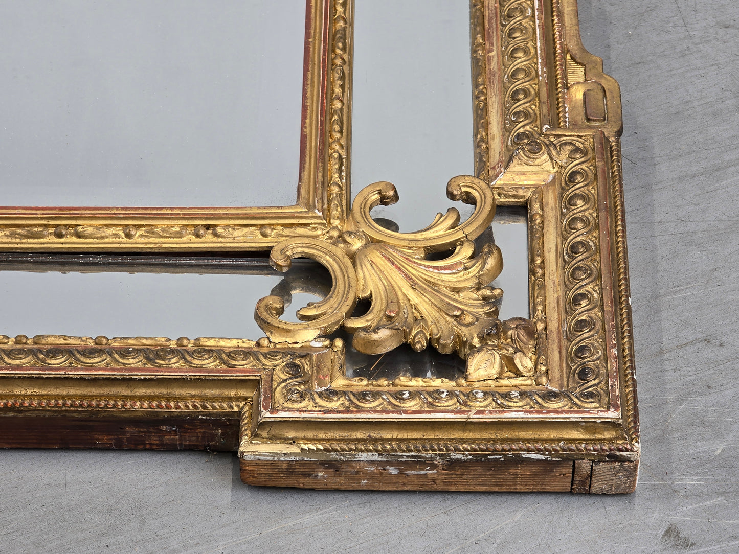ANTIKER SPIEGEL GOLD wandspiegel 19. jahrhunder geschliffenes glas