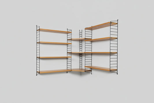 NISSE STRING ECKREGAL bücher strinning esche stringregal vintage 60s wandregal