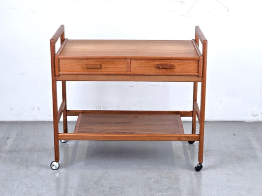 DÄNISCH TEAK SERVIERWAGEN couchtisch beisteltisch tv bar wagen holz vintage mid century