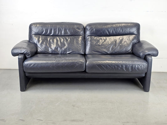 DE SEDE DS70 SOFA leder couch garnitur echtleder dunkelblau vintage 3Sitzer