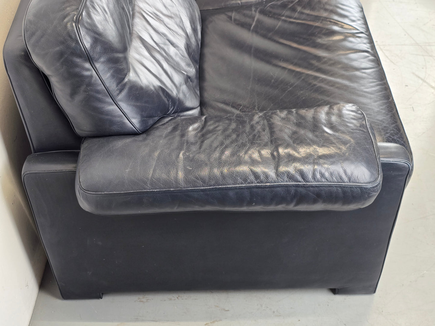 DE SEDE DS70 SOFA leder couch garnitur echtleder dunkelblau vintage 3Sitzer