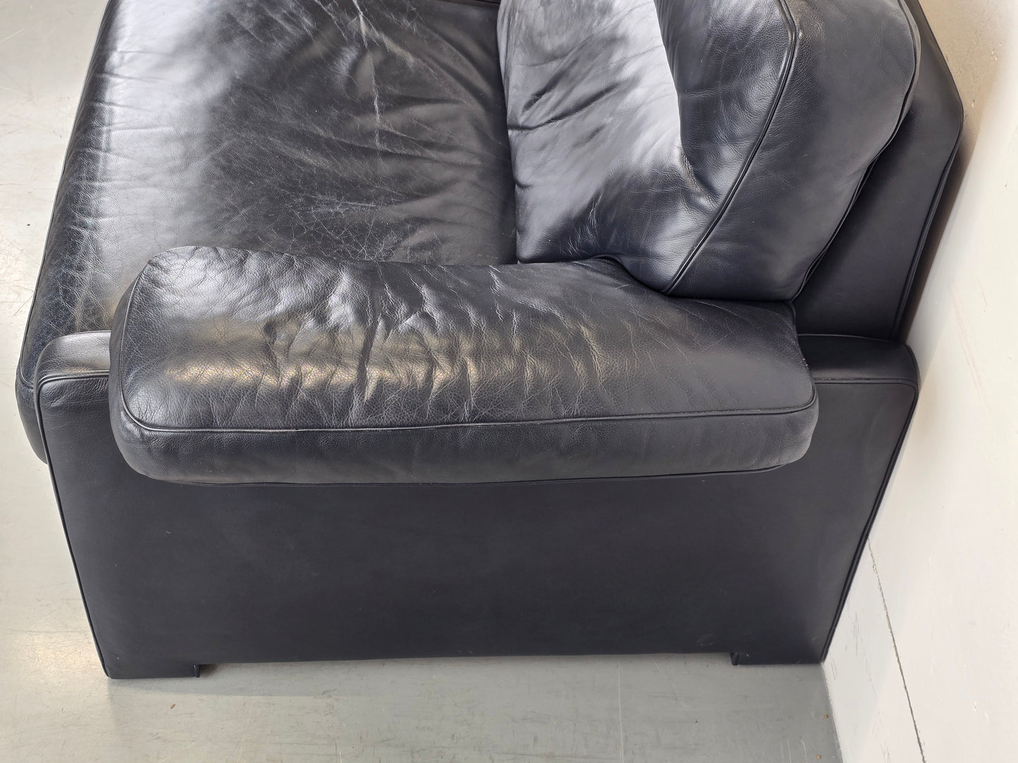 DE SEDE DS70 SOFA leder couch garnitur echtleder dunkelblau vintage 3Sitzer
