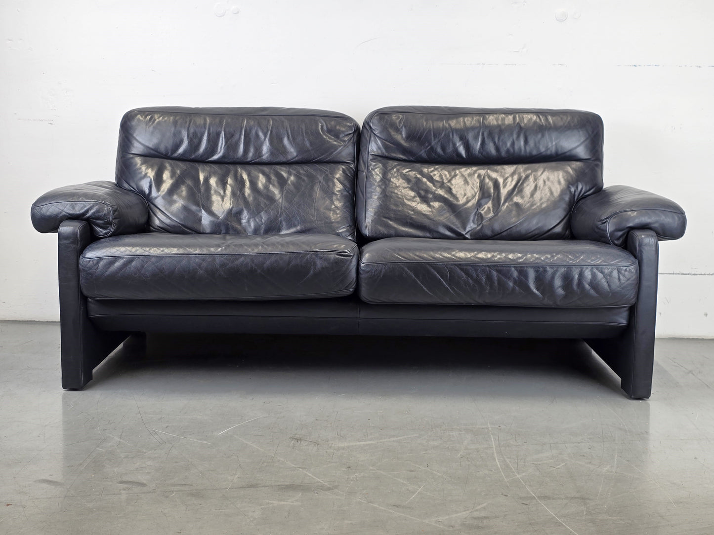 DE SEDE DS70 SOFA leder couch garnitur echtleder dunkelblau vintage 3Sitzer