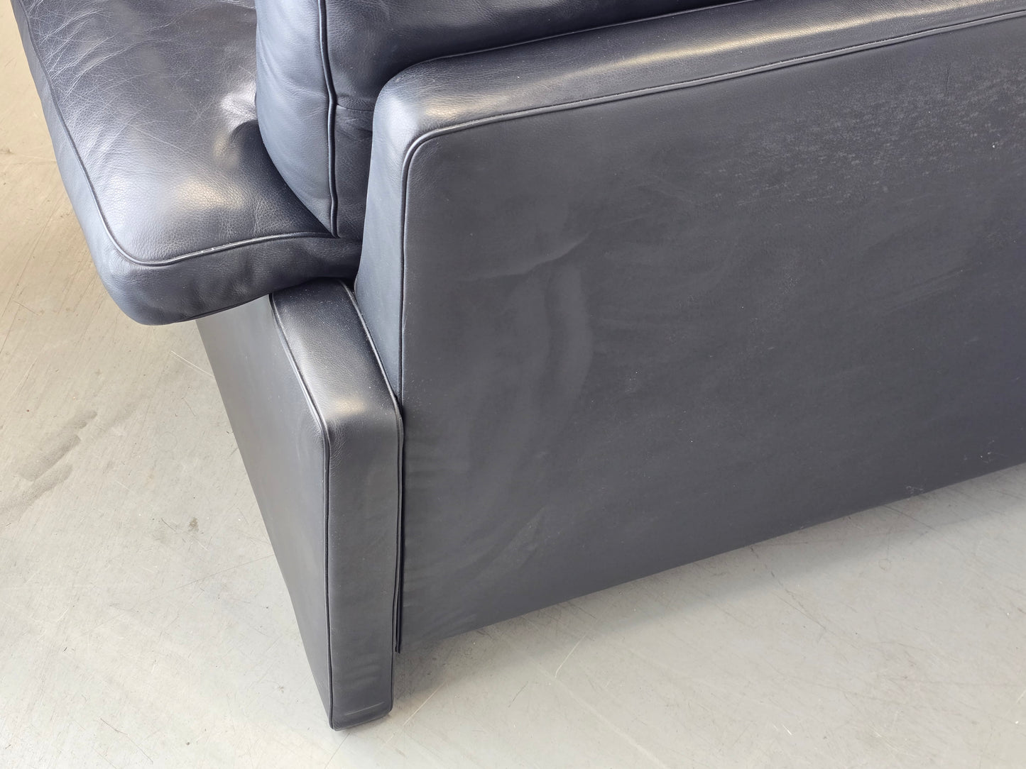 DE SEDE DS70 SOFA leder couch garnitur echtleder dunkelblau vintage 3Sitzer