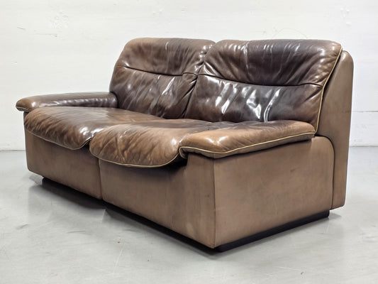 DE SEDE DS66 LEDERSOFA braun couch sofa leder vintage garnitur 2er sessel