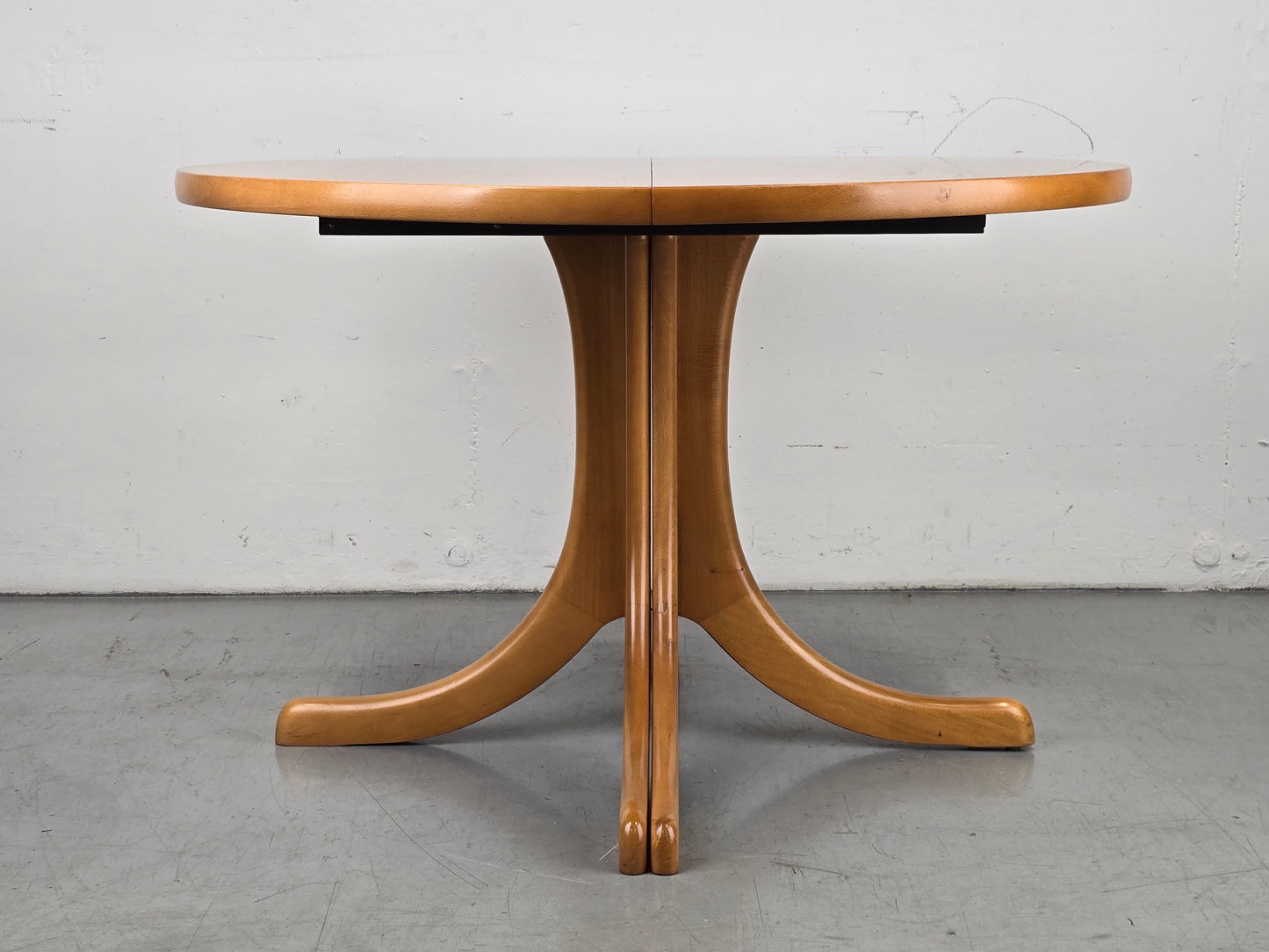 MID CENTURY ESSTISCH tisch holz nussbaum vintage ausziehbar tafel rund