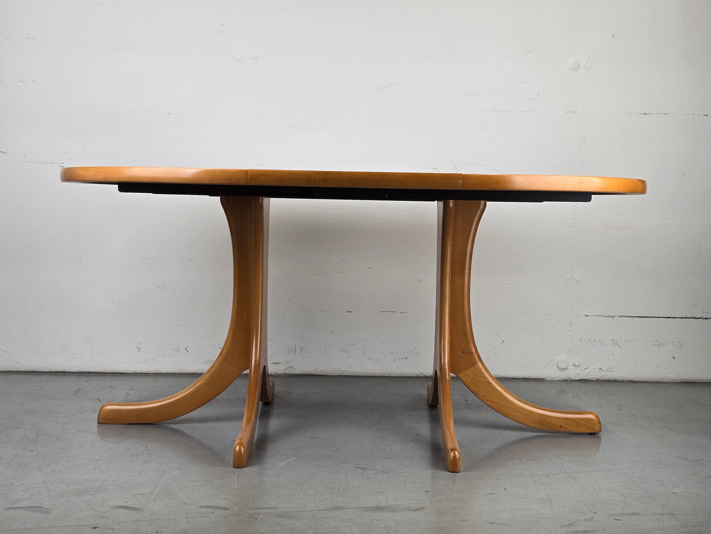 MID CENTURY ESSTISCH tisch holz nussbaum vintage ausziehbar tafel rund