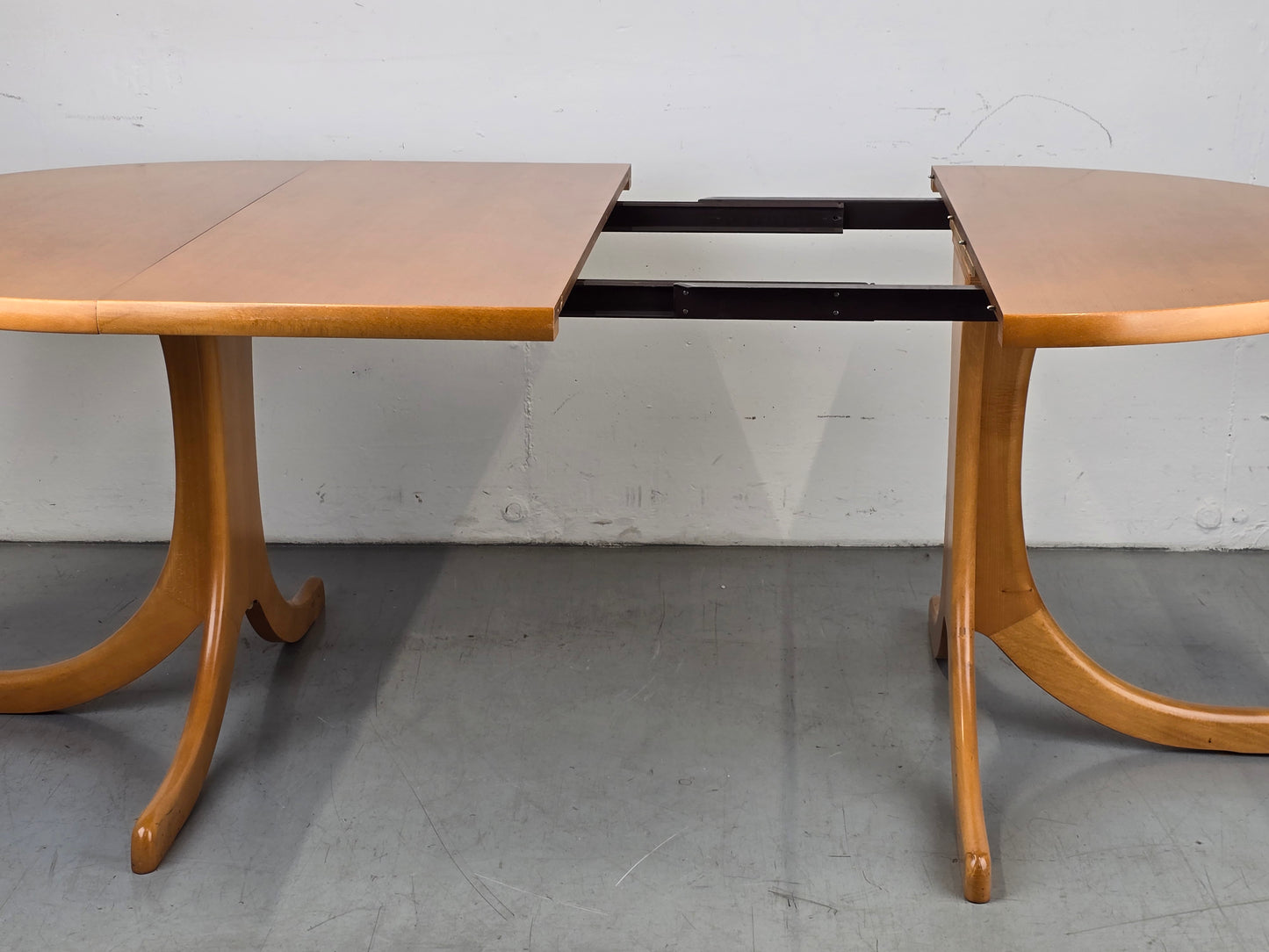 MID CENTURY ESSTISCH tisch holz nussbaum vintage ausziehbar tafel rund