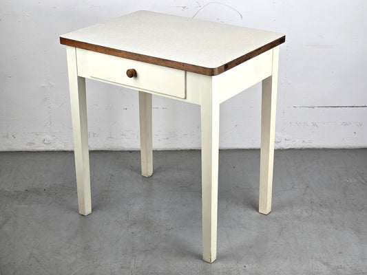VINTAGE KÜCHENTISCH tisch küche esstisch 1950er resopal holz klein weiß