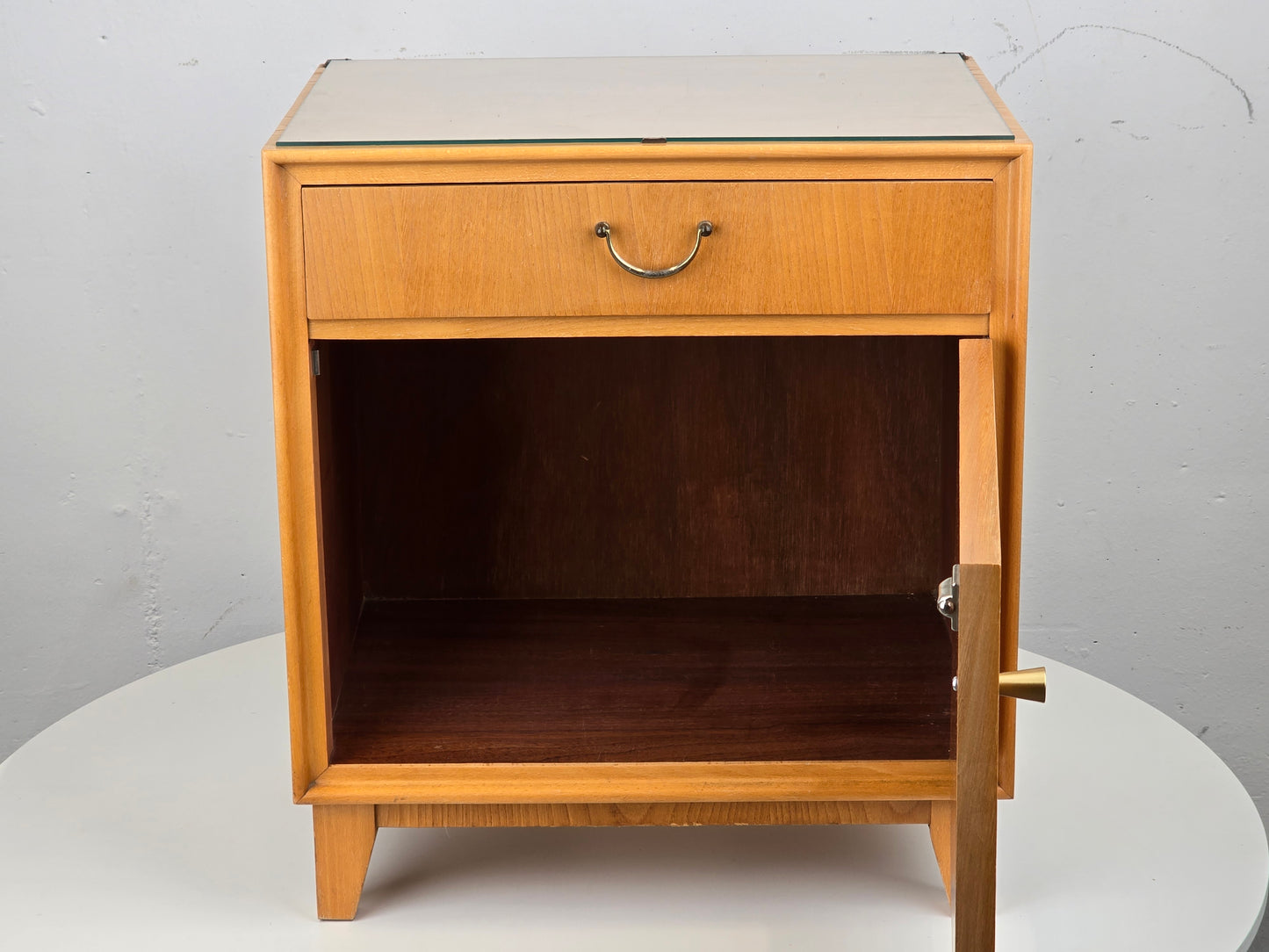 VINTAGE NACHTTISCH tisch schlafzimmer bett holz rüster kommödchen