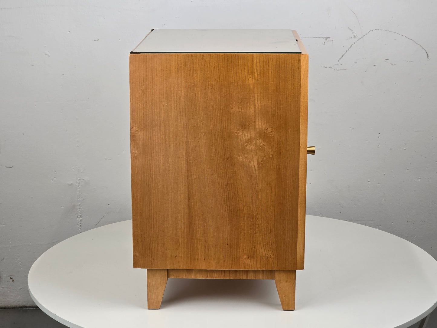VINTAGE NACHTTISCH tisch schlafzimmer bett holz rüster kommödchen