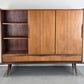 BEHR HIGHBOARD sideboard holz vintage schrank mid century schubladen schiebetüren ebw erwin behr wendlingen