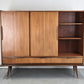 BEHR HIGHBOARD sideboard holz vintage schrank mid century schubladen schiebetüren ebw erwin behr wendlingen