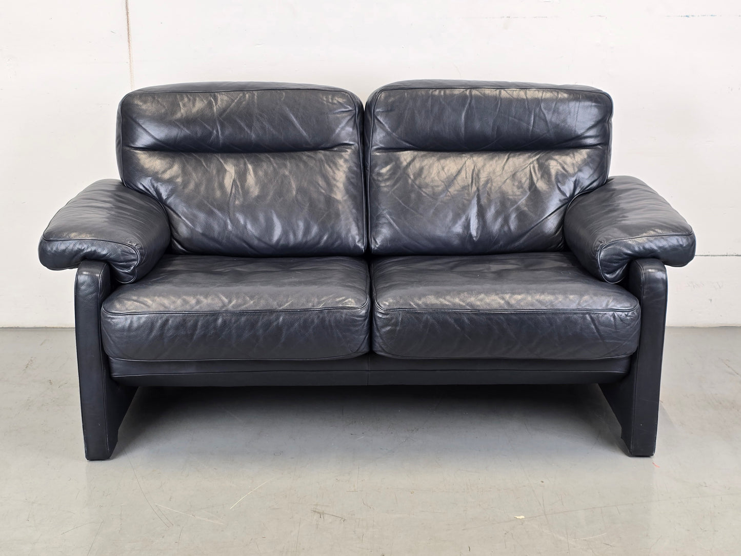 DE SEDE DS70 SOFA leder couch garnitur echtleder dunkelblau vintage 2Sitzer