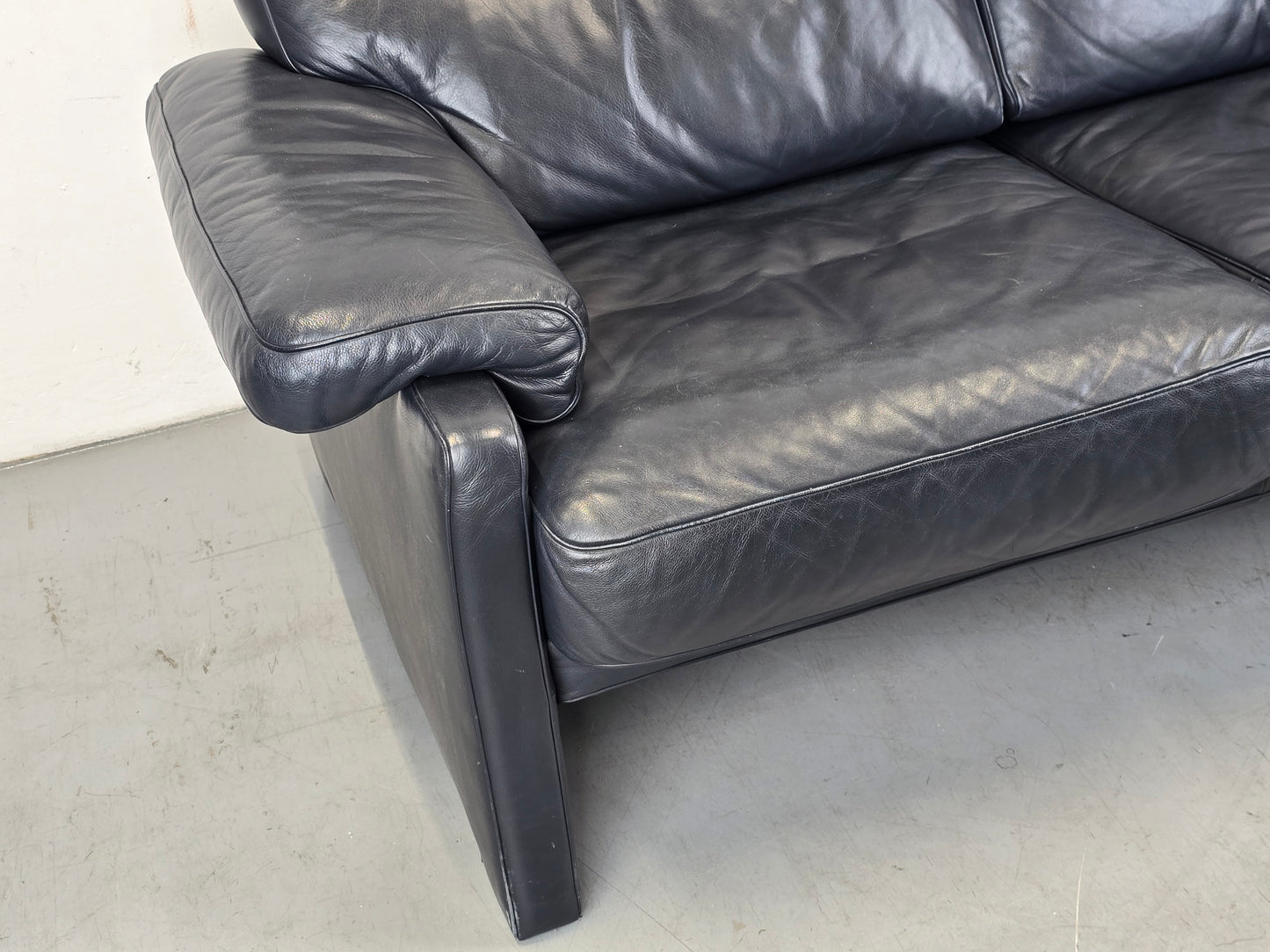 DE SEDE DS70 SOFA leder couch garnitur echtleder dunkelblau vintage 2Sitzer