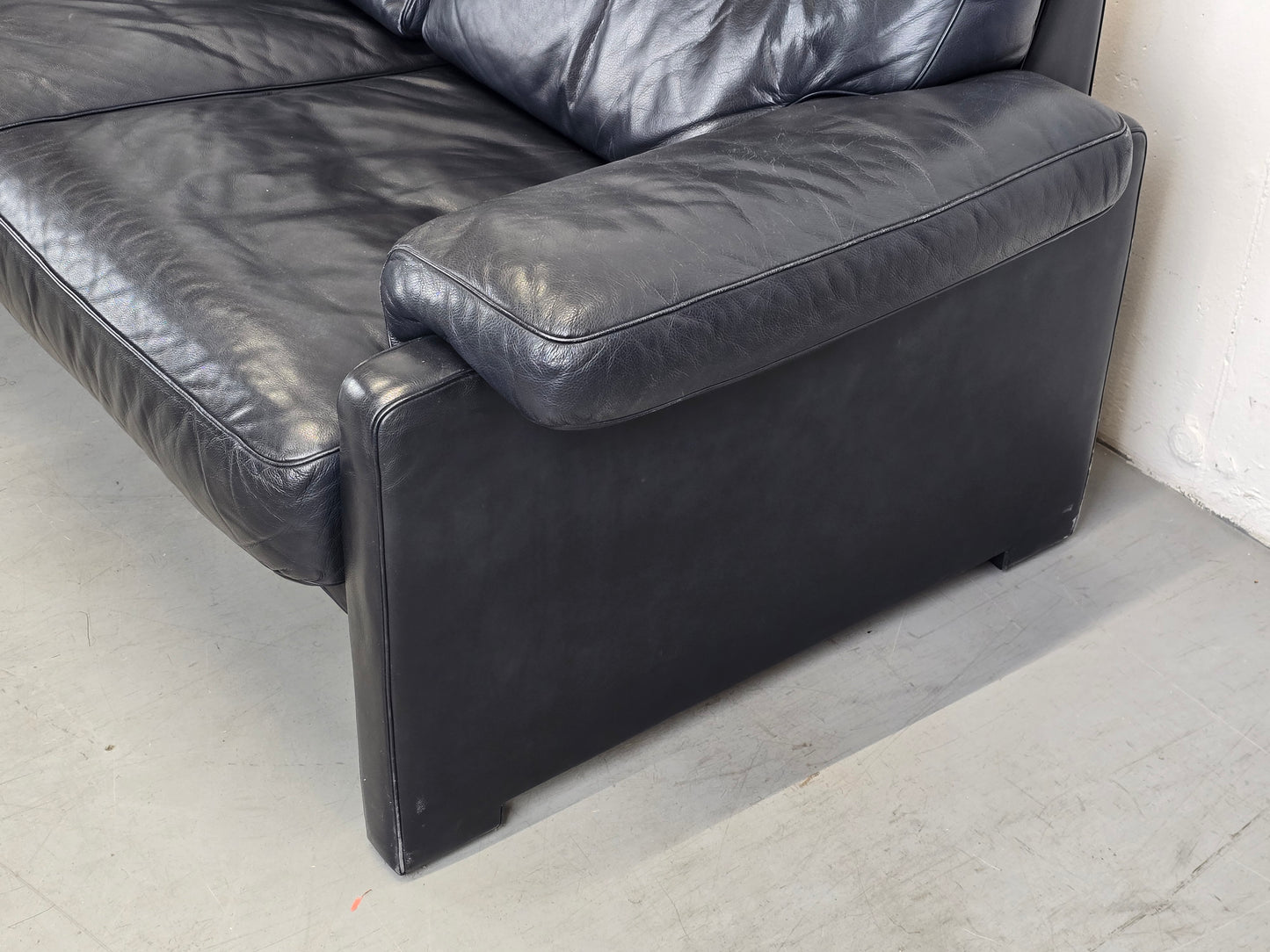 DE SEDE DS70 SOFA leder couch garnitur echtleder dunkelblau vintage 2Sitzer