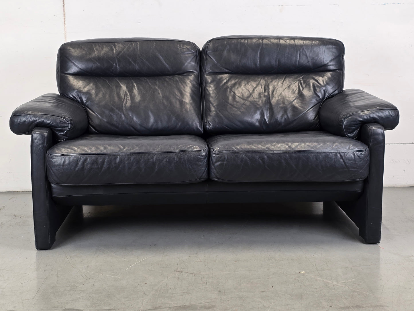 DE SEDE DS70 SOFA leder couch garnitur echtleder dunkelblau vintage 2Sitzer