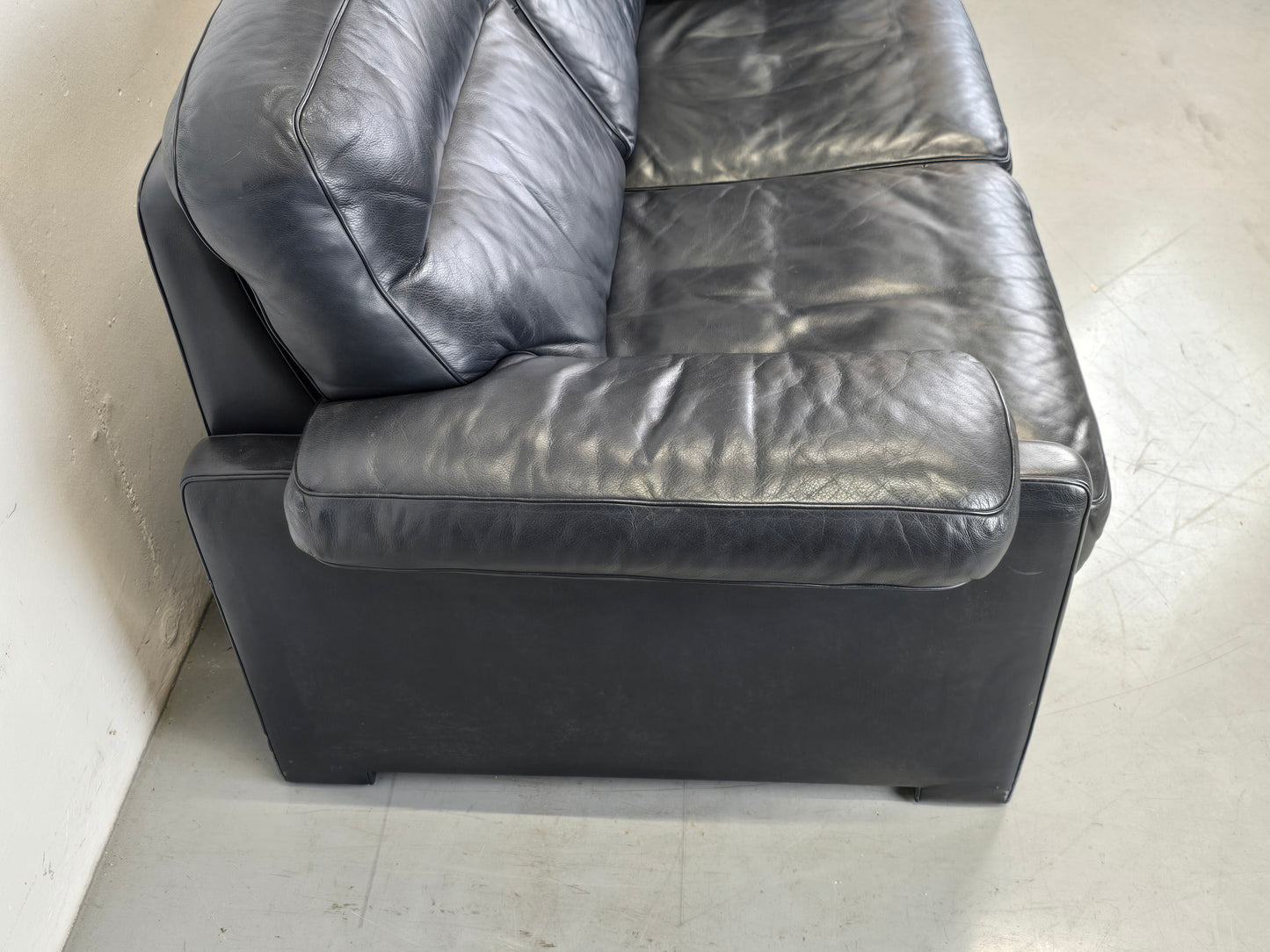 DE SEDE DS70 SOFA leder couch garnitur echtleder dunkelblau vintage 2Sitzer