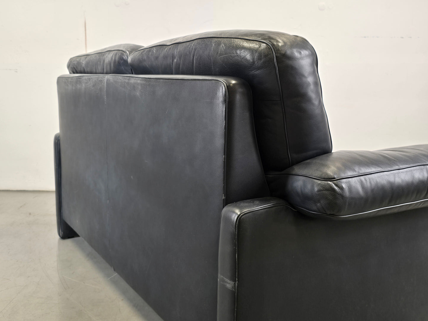DE SEDE DS70 SOFA leder couch garnitur echtleder dunkelblau vintage 2Sitzer