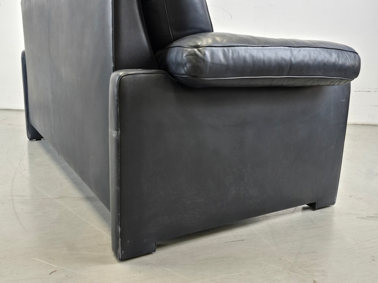 DE SEDE DS70 SOFA leder couch garnitur echtleder dunkelblau vintage 2Sitzer