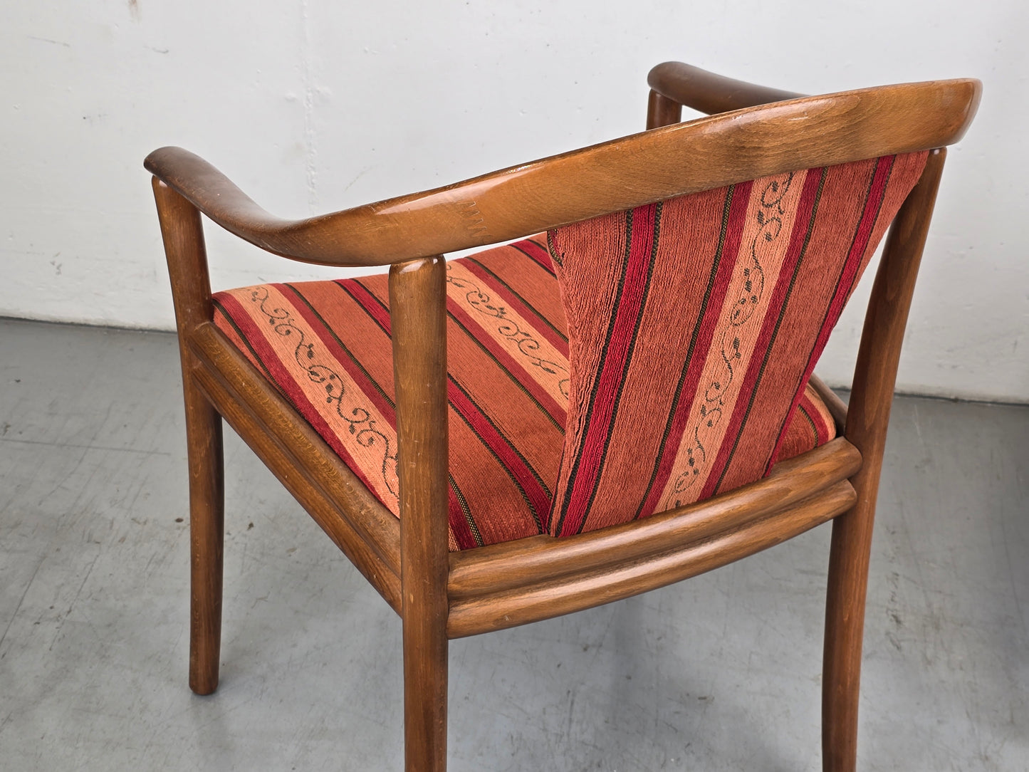 VINTAGE ARMCHAIR stuhl esstisch esszimmer küche armlehnen rot