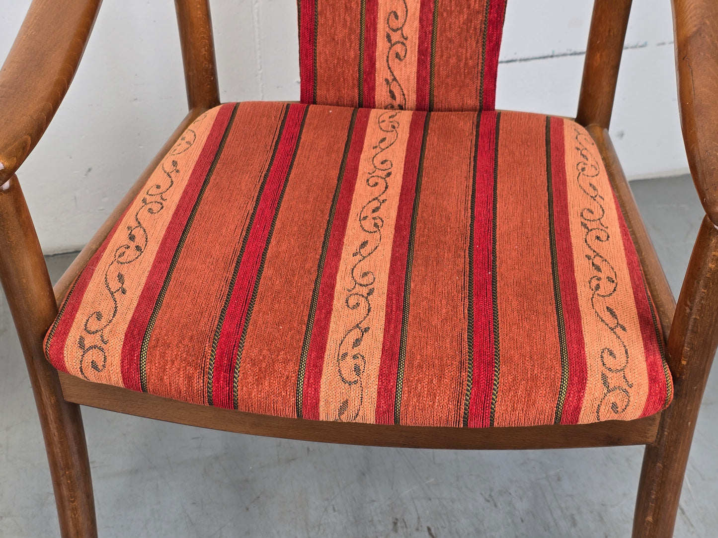 VINTAGE ARMCHAIR stuhl esstisch esszimmer küche armlehnen rot