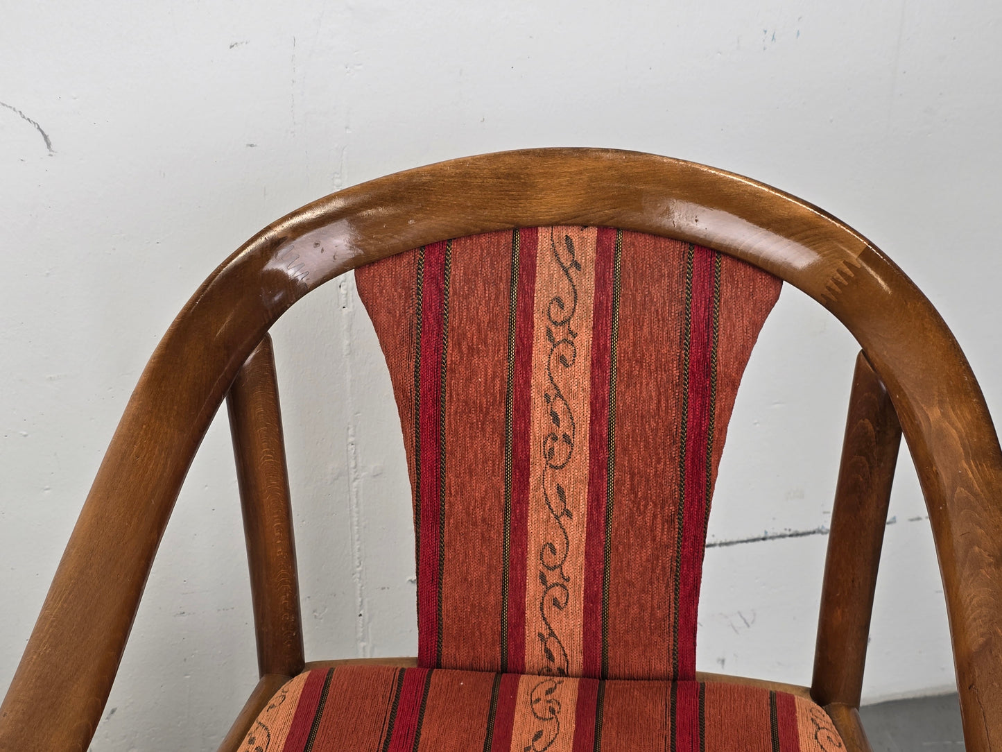 VINTAGE ARMCHAIR stuhl esstisch esszimmer küche armlehnen rot