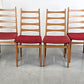 MID CENTURY STÜHLE stuhl vintage esstisch esszimmer küche rot holz