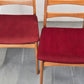 MID CENTURY STÜHLE stuhl vintage esstisch esszimmer küche rot holz