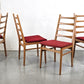 MID CENTURY STÜHLE stuhl vintage esstisch esszimmer küche rot holz