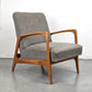 KNOLL ANTIMOTT SESSEL grau holz vintage tv stuhl 1960er retro